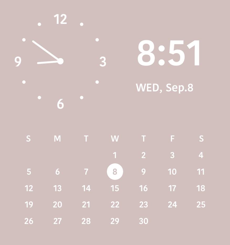 Neutral pink pop widget Clock Widget ideas[zmGRPBr6amYp5KtXEQCc]