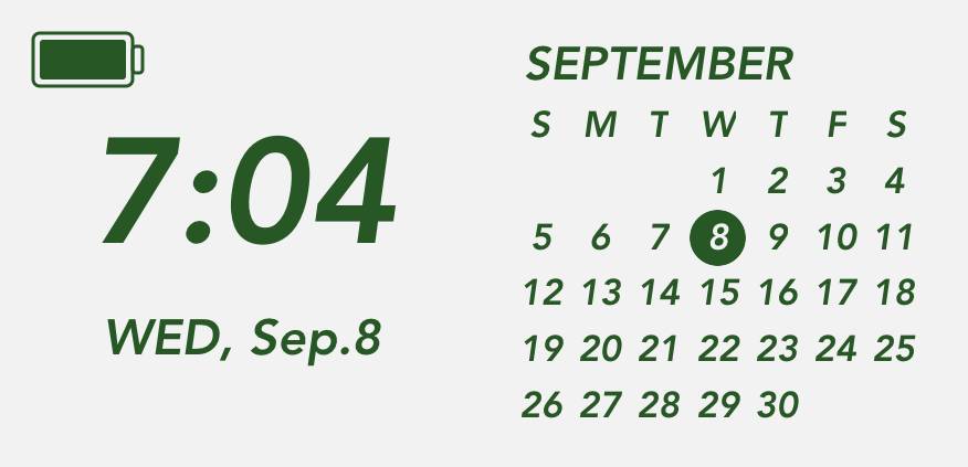 Dark green gray widget Календар Ідеї для віджетів[epSYhnof7AxUp5rFEgX7]