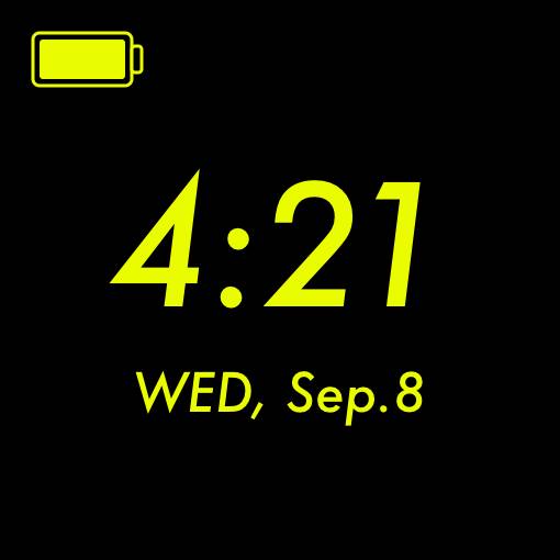 Yellow neon widget Thời gian ý tưởng widget[avFmGh1BVLbxcUX6w7hj]