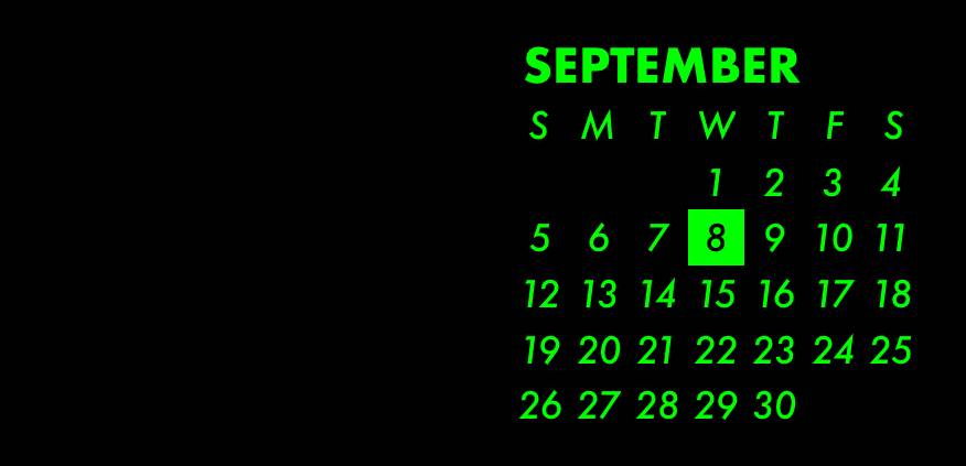 Green neon widget Kalender Vidinaideed[ihgcx0OPnAAzFrZqfXdR]