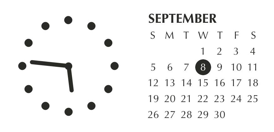 Smart white & black widget Reloj Ideas de widgets[KSp9NcgXdE7CwVHhaSRs]