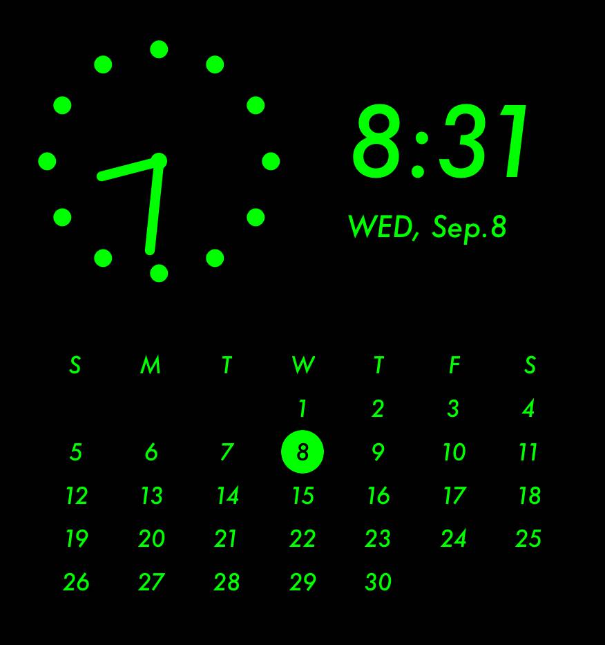 Green neon widget Cái đồng hồ ý tưởng widget[C5gYNakXdMtPYiG3P0H5]