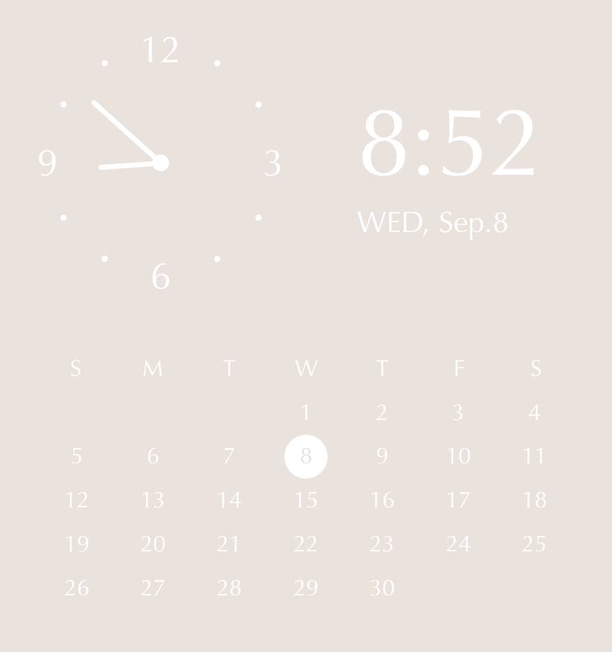 Soft beige simple widgets ساعة أفكار القطعة[he62amfKBc4uzGAY6lvd]