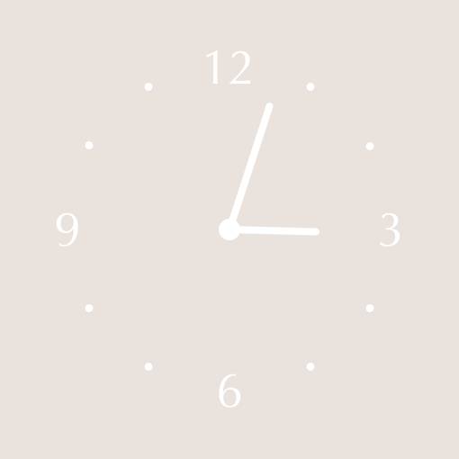 Soft beige simple widgets時計ウィジェット[11eH0ivK19qtePHwvkLp]