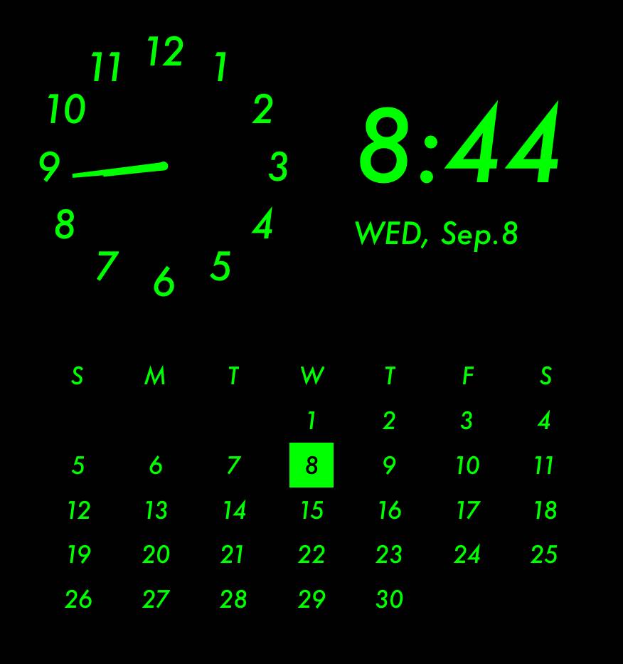 Green neon widget Clock Widget ideas[gi7YBrlhGYfNNUMv7rkK]