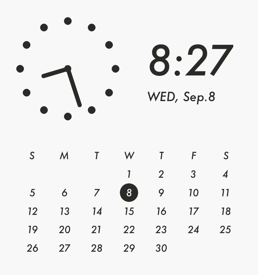 Gray cool widget ساعة أفكار القطعة[P5ihGBHjoBQ0U9tyvS9R]