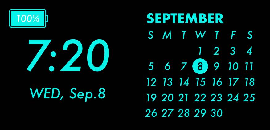 Blue neon widget 日曆 小部件的想法[WpipWzHLI5ncFvxJYVV6]