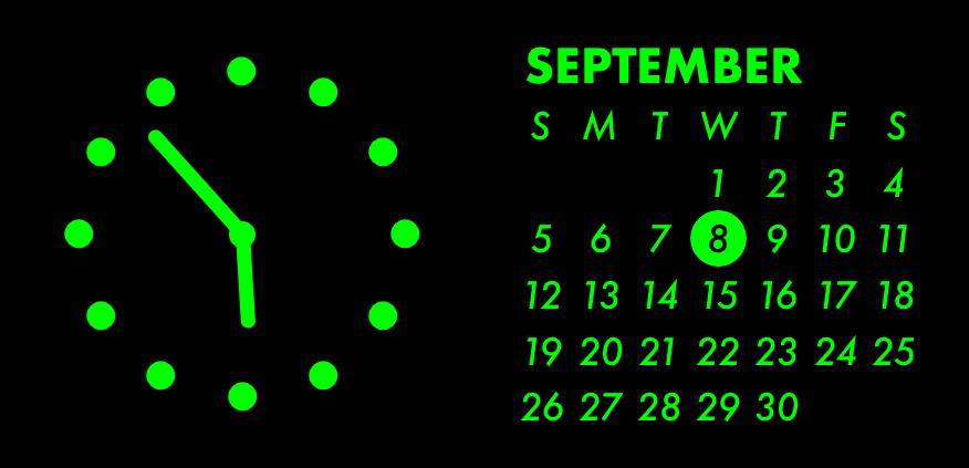 Green neon widget Сат Идеје за виџете[hQ4kBOrd8RhfXQsv8dNm]