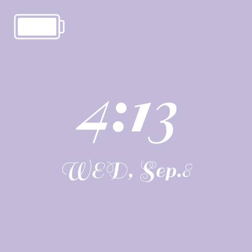 Soft purple widgets時間ウィジェット[AmLAUj1rD3yRX1jmE7qj]