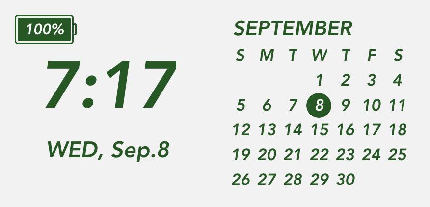 Dark green gray widget Kalender Widget-Ideen[axSuUm6ggOSlQycCdsOY]