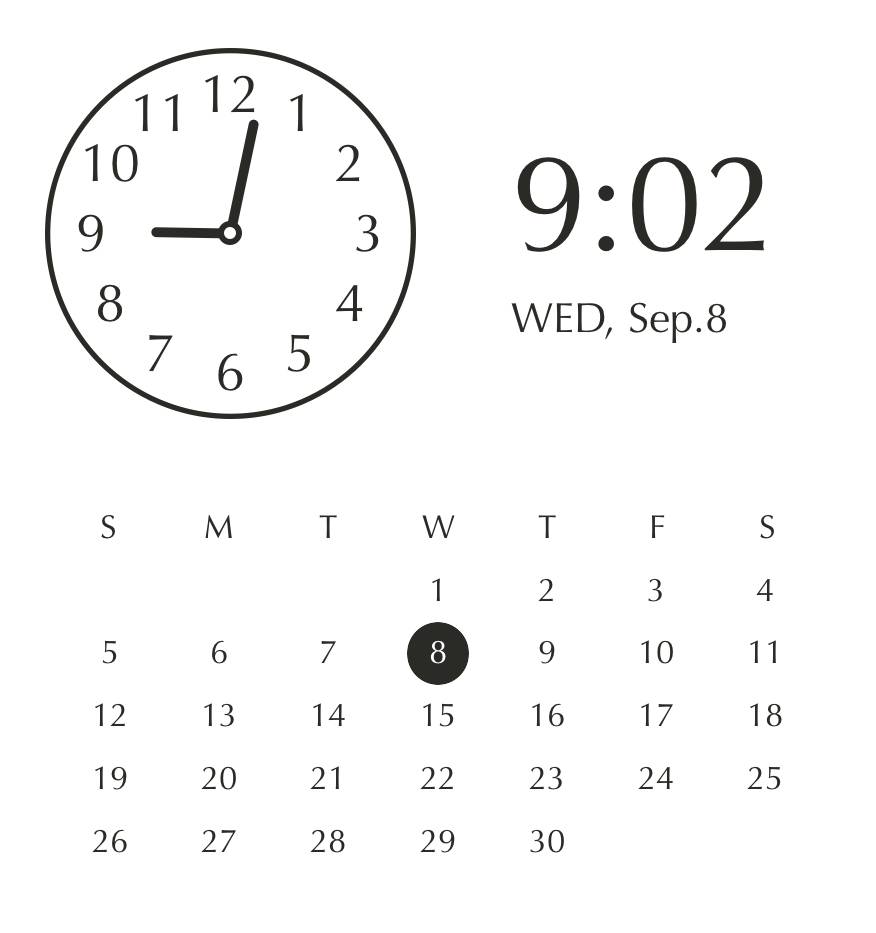 Smart white & black widget Horloge Idées de widgets[WkXX99J3sfLeEMQH1WQv]