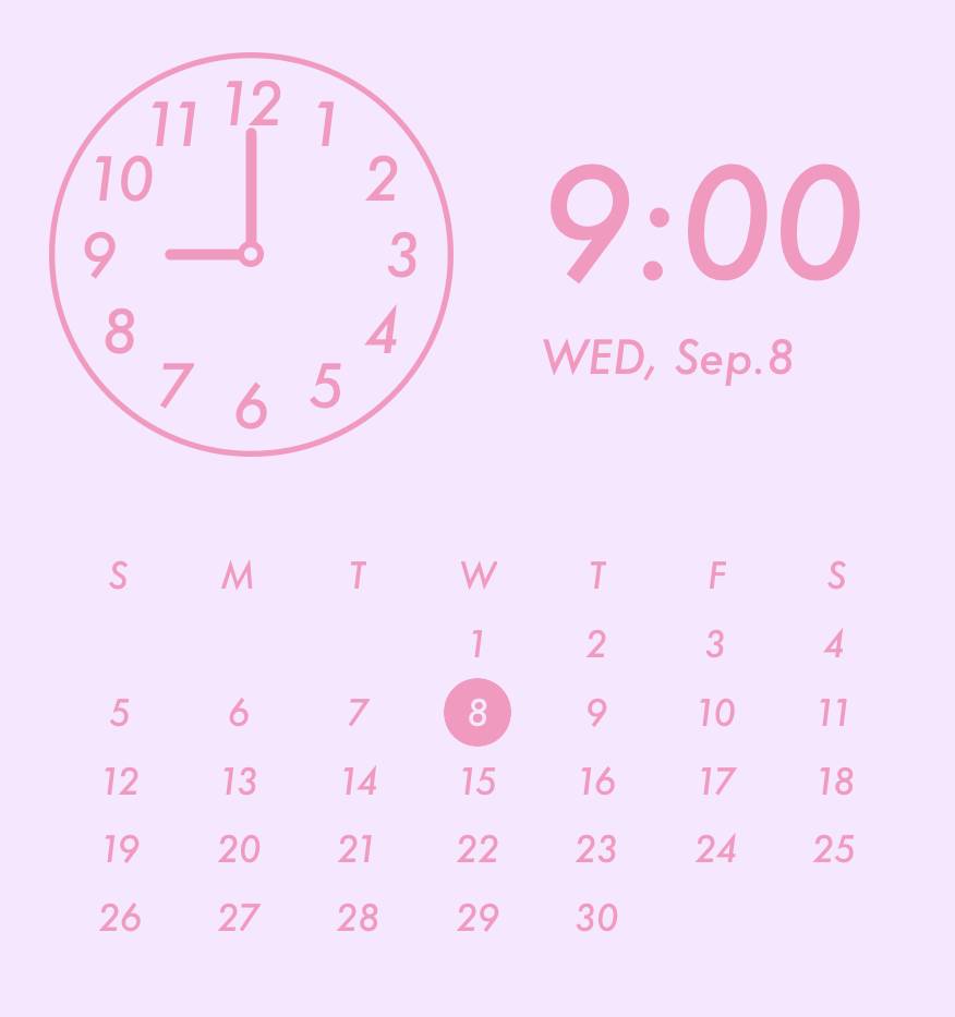 Purple pink widgets時計ウィジェット[Mpo5B87RsV3UcsmnEfQz]