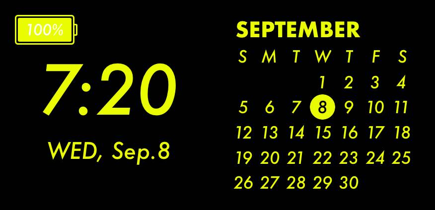 Yellow neon widget Kalendarz Pomysły na widżety[XimGdnDLtn8znquKvhDS]