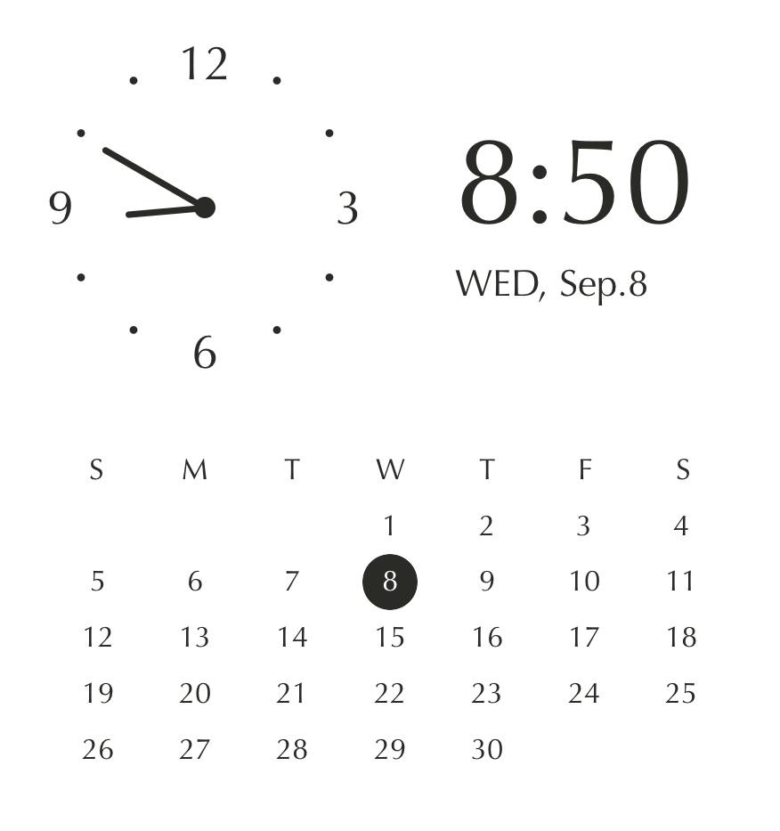 Smart white & black widget Clock Widget ideas[tFVjpBamVSRxSV4QYkHG]