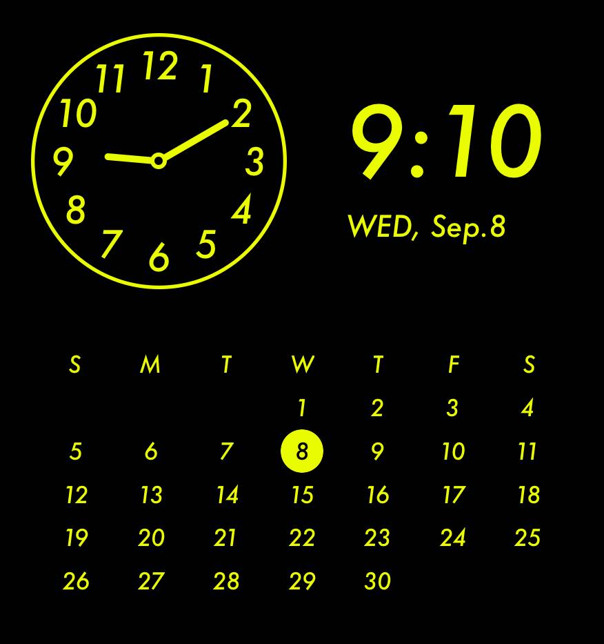 Yellow neon widget นาฬิกา แนวคิดวิดเจ็ต[g7P6ES0aMGCo3a1HIEAy]