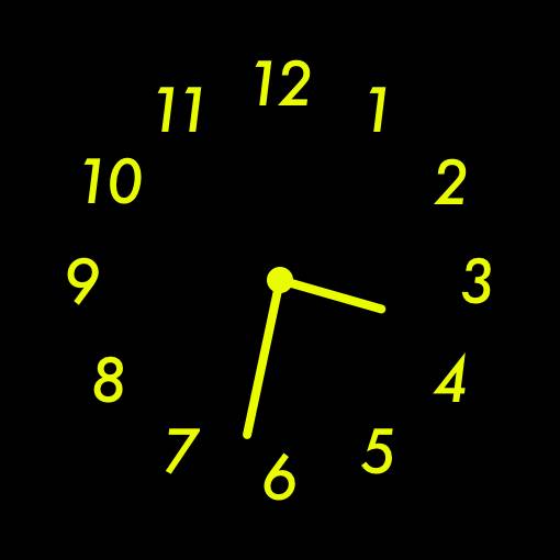 Yellow neon widget時計ウィジェット[RXV1cpQHd1M0zrkeUDl9]