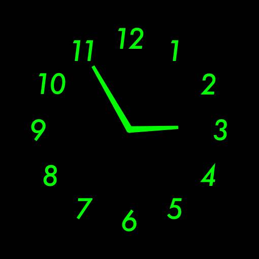 Green neon widget ساعت ایده های ویجت[zYsHa2g2et3Cvb1QODW5]