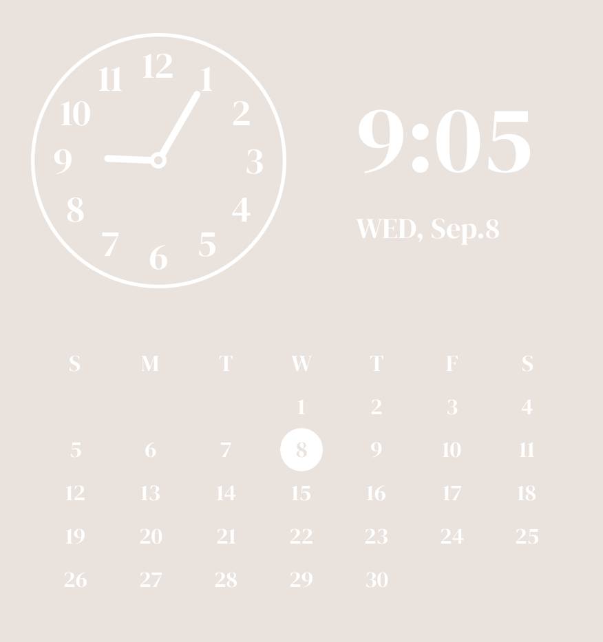 Soft beige widgets Годинник Ідеї для віджетів[6t0oS6U4i1l8KC6sEQmC]