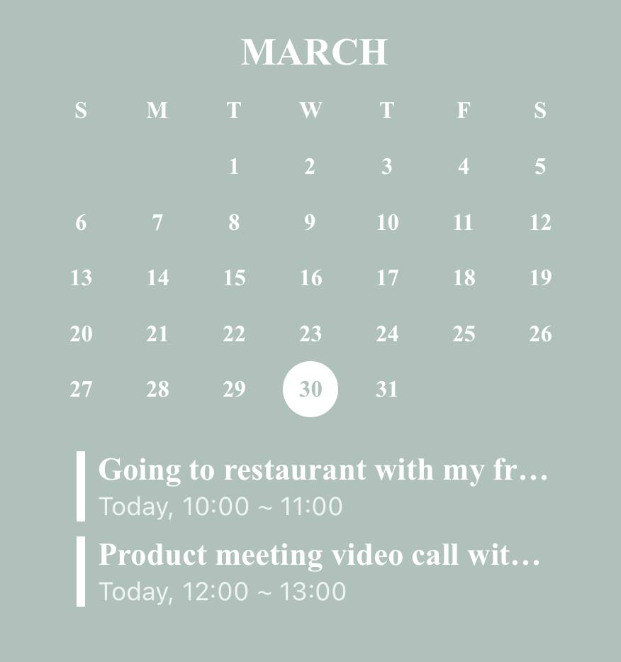 Calendar Lịch ý tưởng widget[VzdueUijAecIq91eAiql]