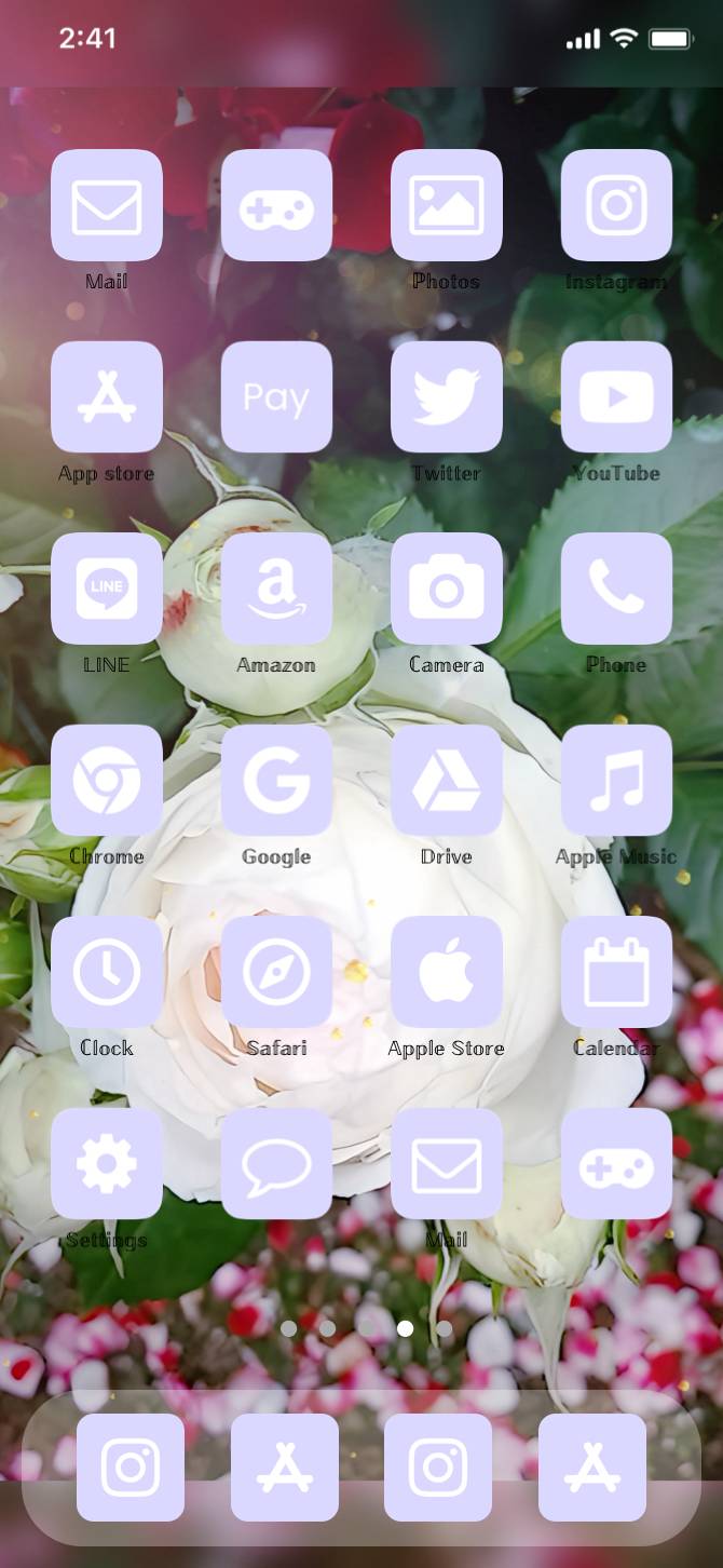 薔薇メインのロック画面とホーム画面Home Screen ideas[B1RX9jO7PRjAZs8V4Jr9]