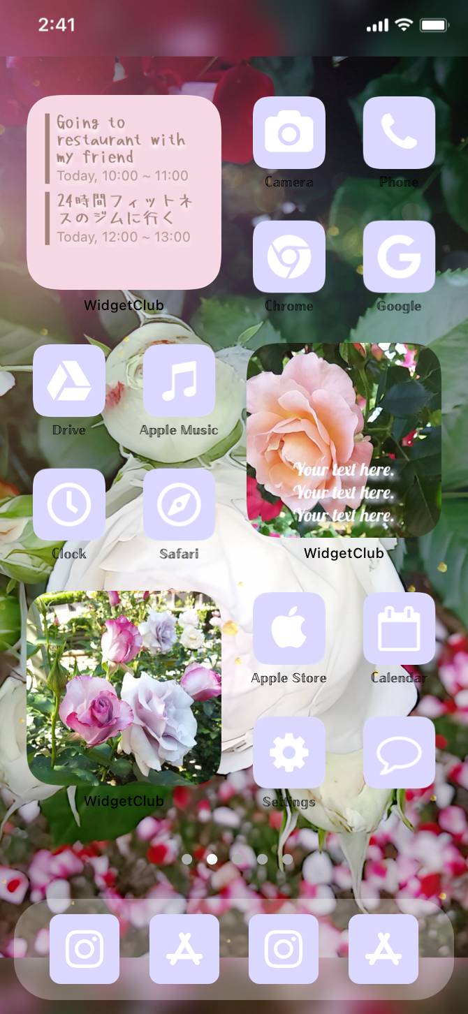 薔薇メインのロック画面とホーム画面Home Screen ideas[B1RX9jO7PRjAZs8V4Jr9]