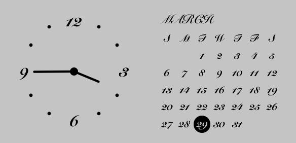 時計とカレンダー時計ウィジェット[KpLphAjfc4ToB497lnCE]