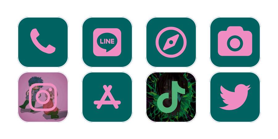 cotton pink＆teel green App Icon Pack[2W8PfTQip5xuKWixa4Kc]
