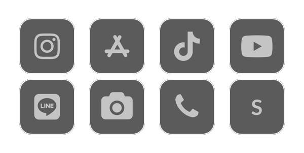 グレーブラック App Icon Pack[zxXlmWtXUPNcgPUOCj5V]