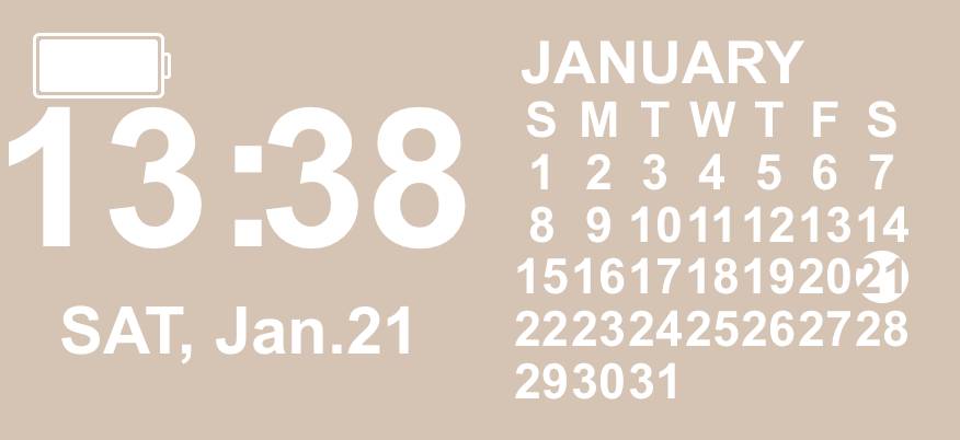 タイム/カレンダー/バッテリー 日曆 小部件的想法[B2HLu0cco5D2Q4E2TyqO]