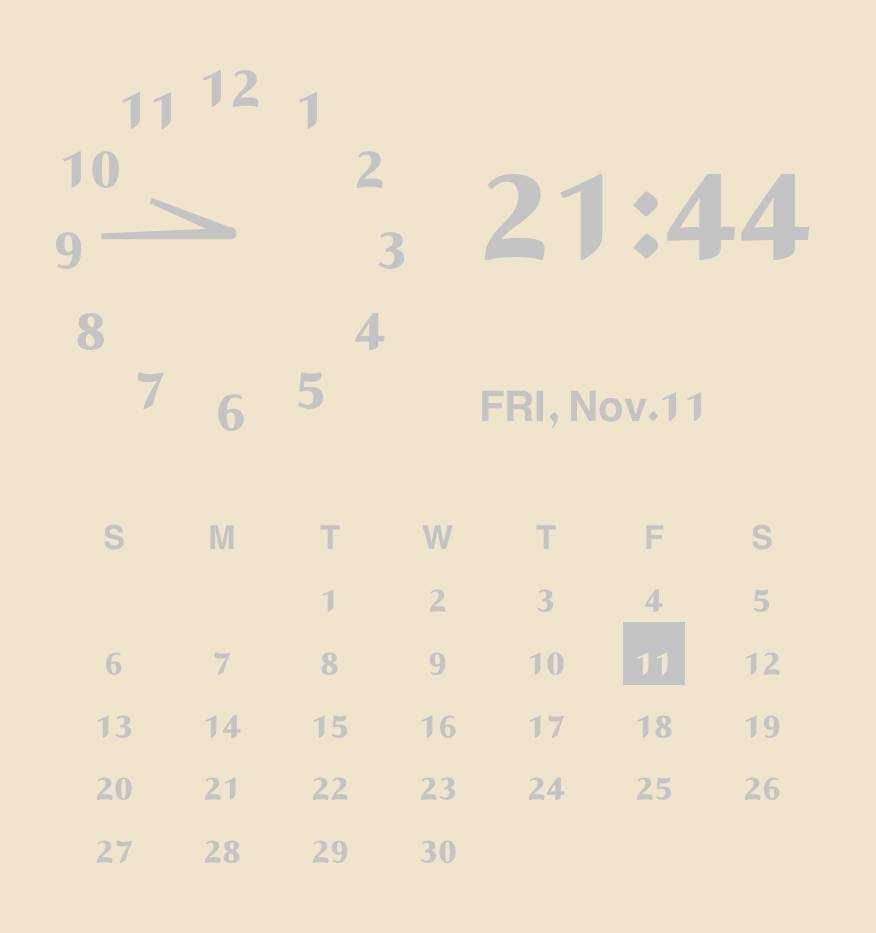 カレンダー時計ウィジェット[zIobyynHiLqsSzWWZ2Xk]