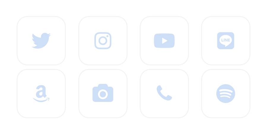 シンプル水色 App Icon Pack[YrduouDweoJeztatDPe7]