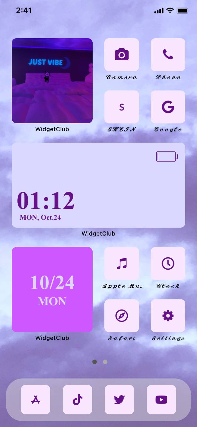 紫 ホーム画面カスタマイズ[Wh6ygVIvlA54MkxQpYT6]