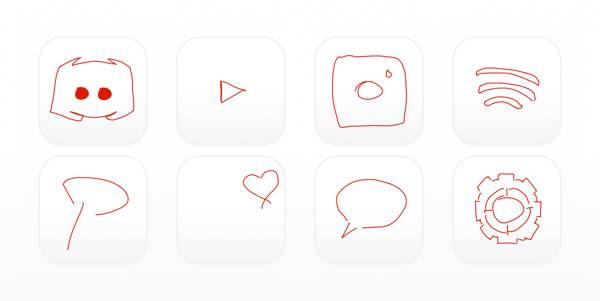 Red aesthetic App Icon Pack[BhvBBpE9oDiSAUDGHWxV]