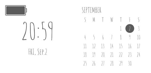 タイム/カレンダー/バッテリー Calendrier Idées de widgets[bWa9ew6vkkHlHTZaL4SK]