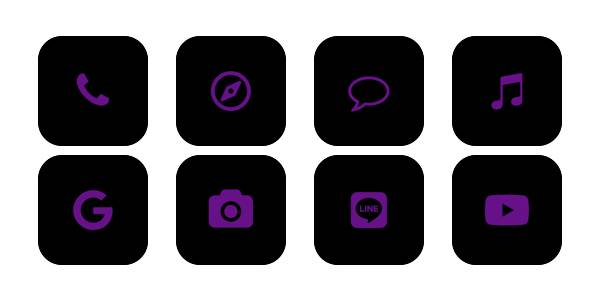 紫・黒 Pachetul de pictograme pentru aplicație[kUGyIKhn9fgbvwEOhlMv]