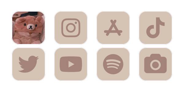 Brown cute theme App Icon Pack[N6r8GhmQx3KJ02kYsPEn]