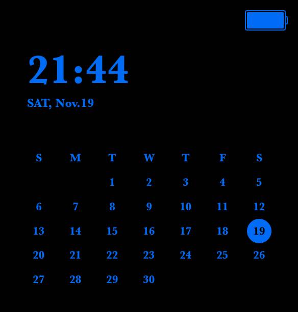 Blue Black Calendar Widget ideas[ebw9BrxhHaO0ih8VHeAe]