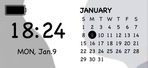 シンプル 黒・白・灰色 Calendar Widget ideas[eDEIVhsWn9lG4C47FyMH]