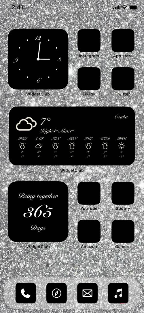 Silver glitter แนวคิดหน้าจอหลัก[a8ZztbYEVq8MkufFqszY]