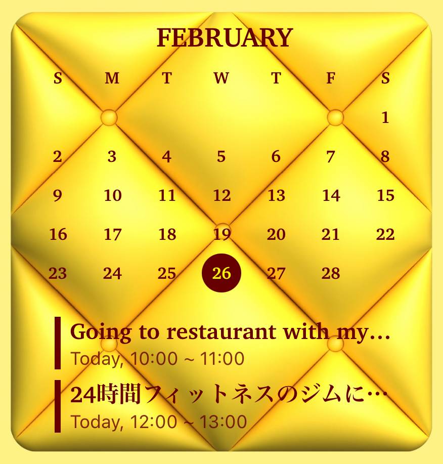 Yellow Calendar Widget ideas[templates_g5zGu28o4b389Wvsof7D_2B2CFCC4-3104-41CE-9F8F-7C98D06868AB]