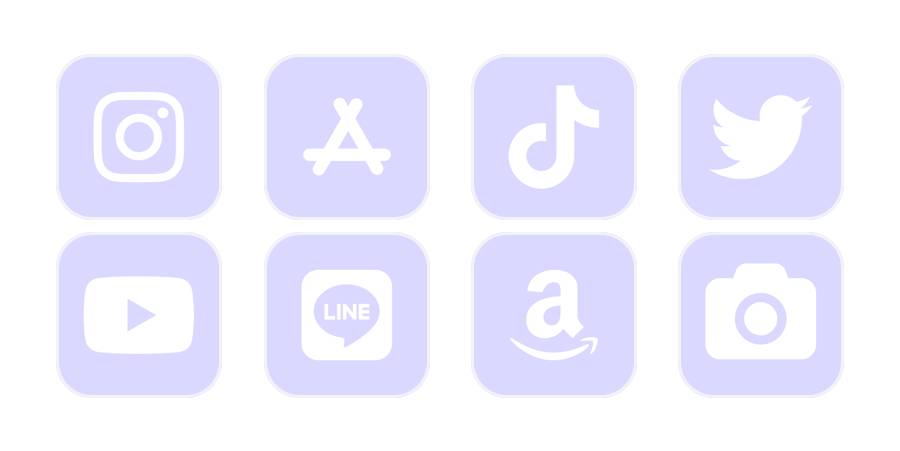 Kawaii Anime App Icons, Aesthetic purple & black ios app icon