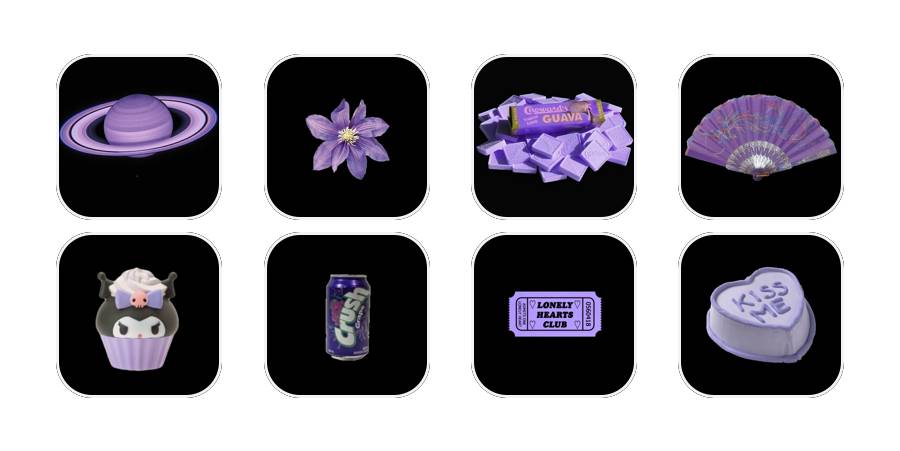 紫 アイコン👾 Pachetul de pictograme pentru aplicație[TZkr94xKOeiGl7v5Xxie]