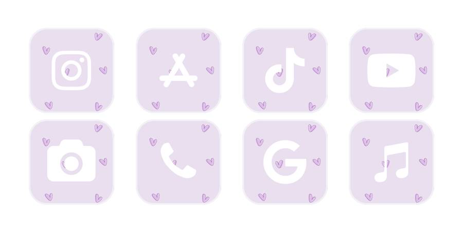 Purple Hearts Paket Ikon Aplikasi[Nmz4bF0LL07JrYXCwBzR]