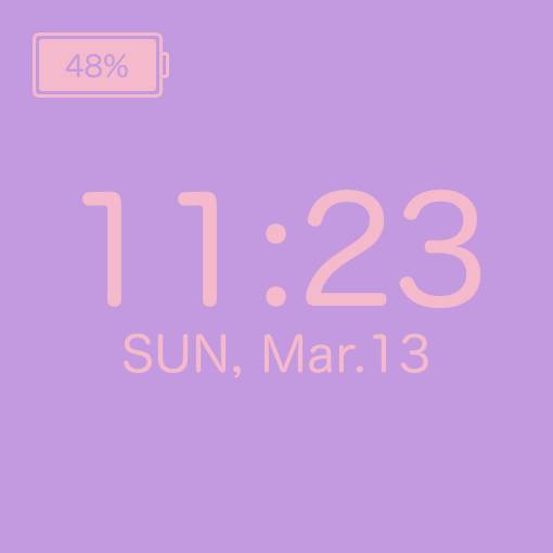 Purple pink widgets時間ウィジェット[VFShrKmyIa5J4E42FlB6]