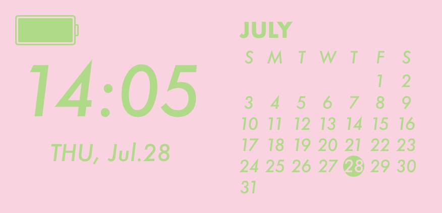 pink and green Kalendarz Pomysły na widżety[zMmxO474Uef9A122sXPZ]