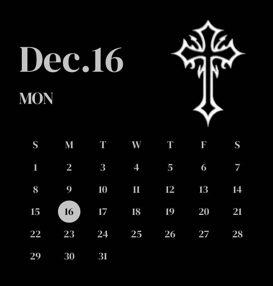 Black Calendar Widget ideas[r3M9pEQ32OYlbrpIMfMH]