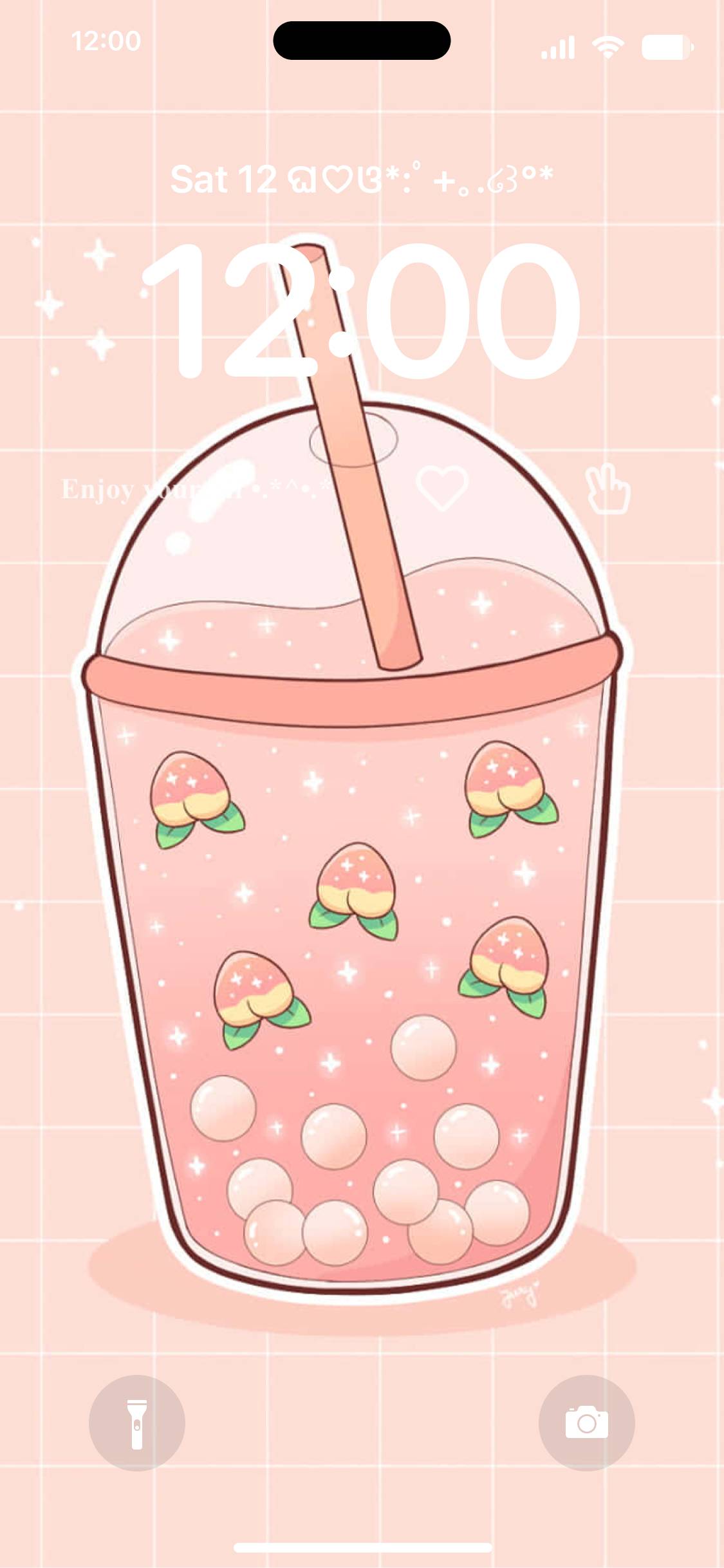 Peach boba Lockscreen Zaklenjen zaslon[w89j7Wsxg6wtEpOJB46c]
