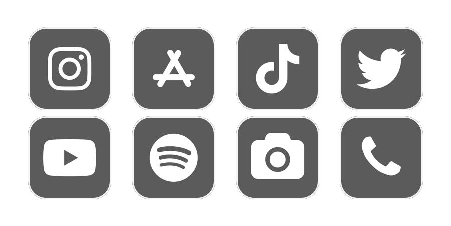 Grey and White Pacchetto icone app[M58jakCMMgPwA0Kp381x]