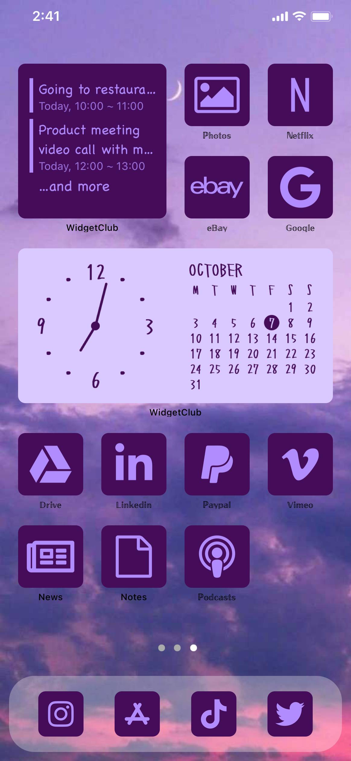 purple aestheticأفكار الشاشة الرئيسية[MehuR33qH2S9xlL2M7lf]