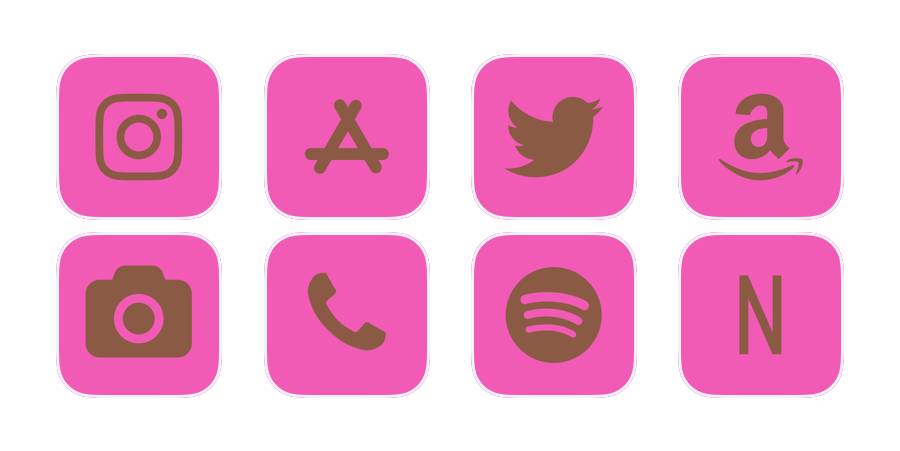 ピンク茶色 App Icon Pack[jBMLa36RThEQ3GvEzFDk]